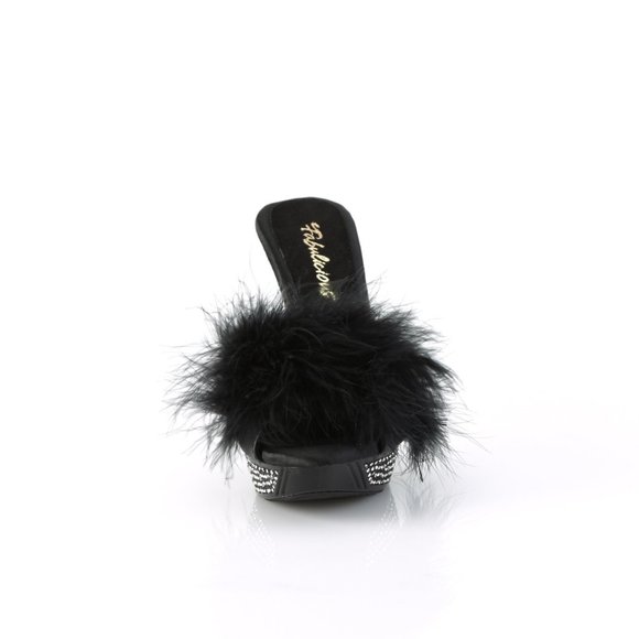 FABULICIOUS ELEGANT-401F Women Fabulicious Elegant 401F Marabou Heels Black